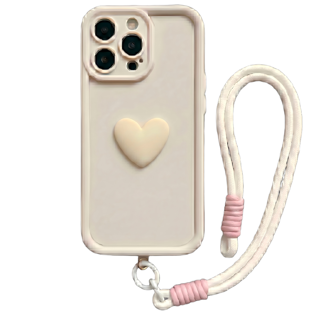 Fashionable 3D Cute Heart Custom Name Signature Series Phone Case