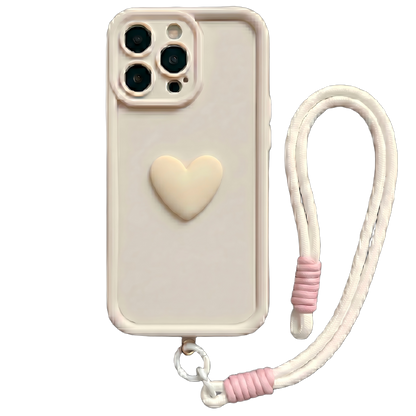 Fashionable 3D Cute Heart Custom Name Signature Series Phone Case