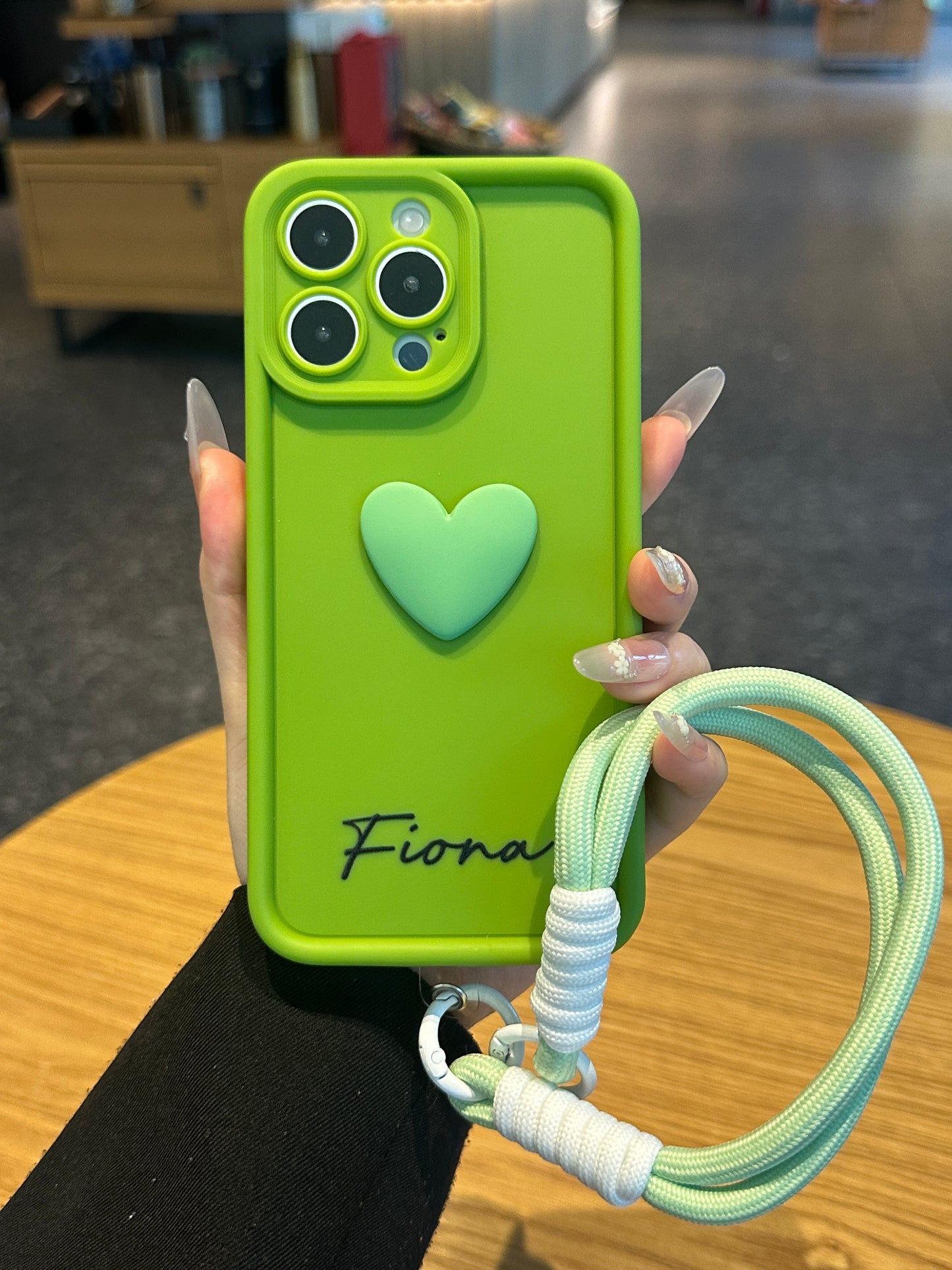 Fashionable 3D Cute Heart Custom Name Signature Series Phone Case