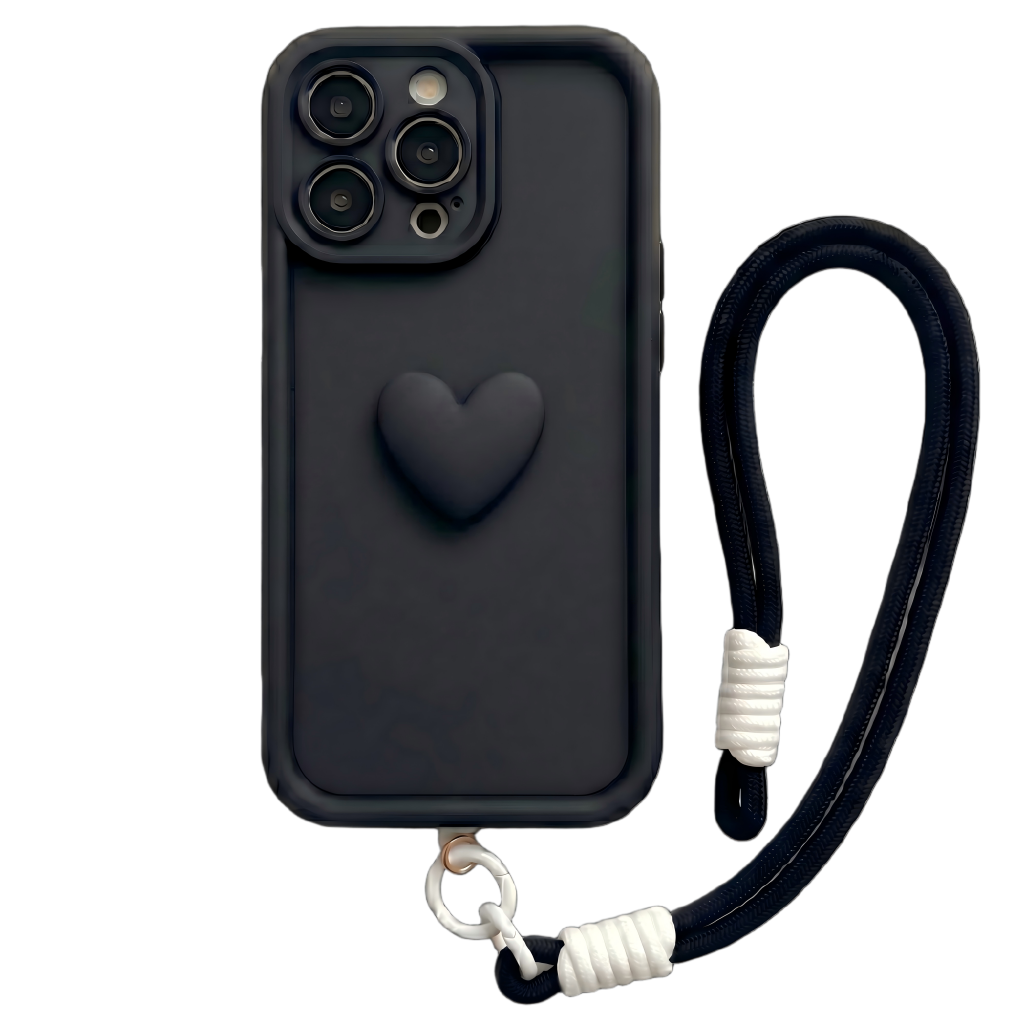 Fashionable 3D Cute Heart Custom Name Signature Series Phone Case