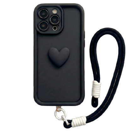 Fashionable 3D Cute Heart Custom Name Signature Series Phone Case
