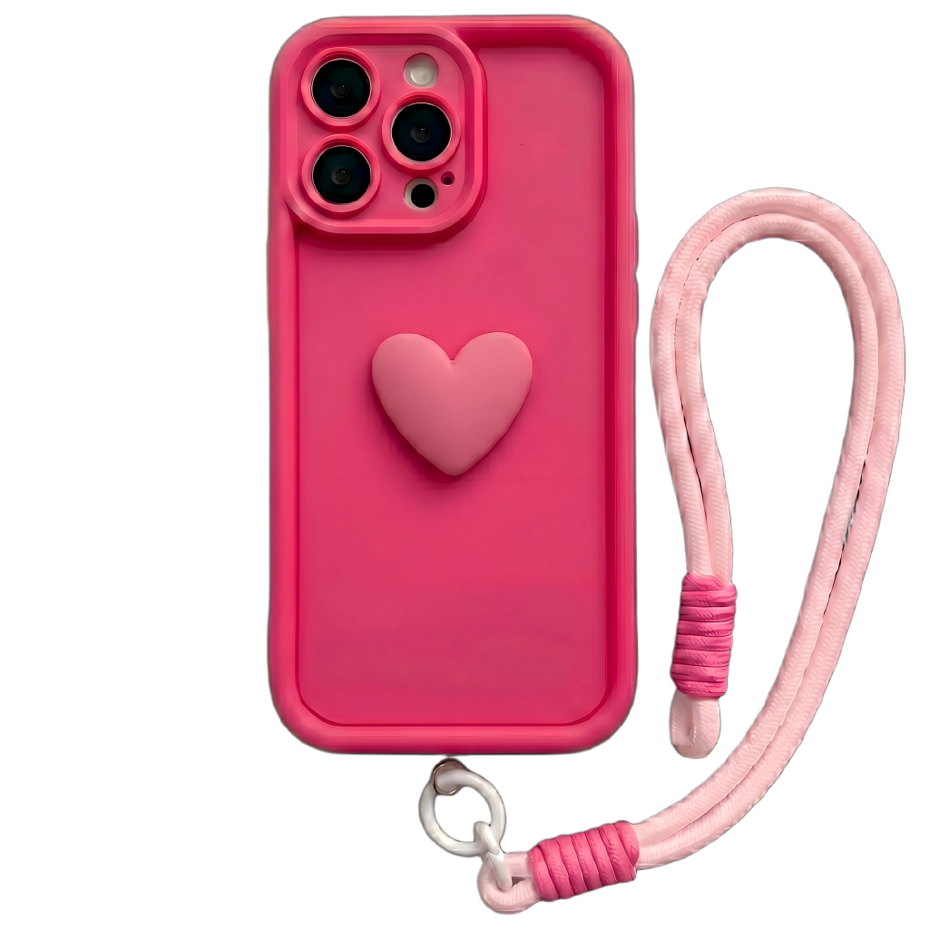 Fashionable 3D Cute Heart Custom Name Signature Series Phone Case