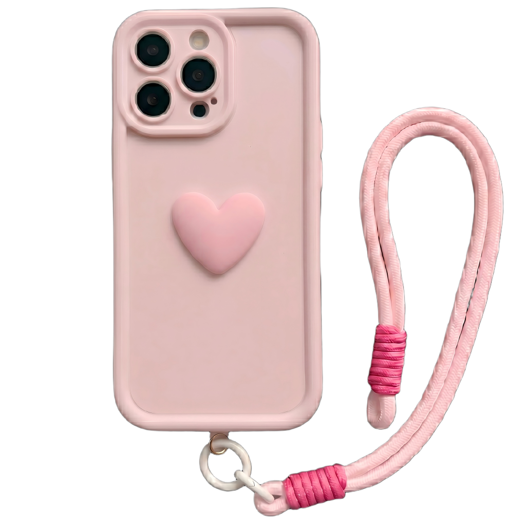 Fashionable 3D Cute Heart Custom Name Signature Series Phone Case