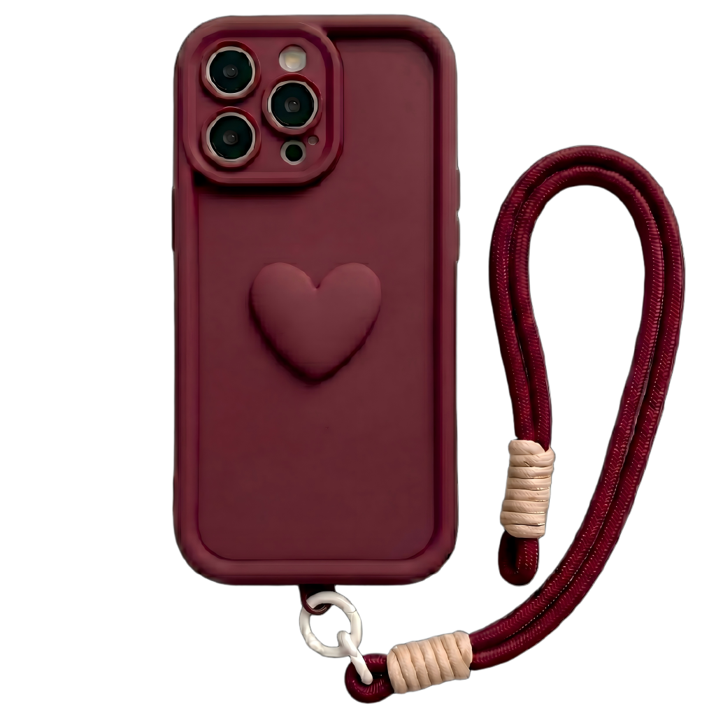 Fashionable 3D Cute Heart Custom Name Signature Series Phone Case